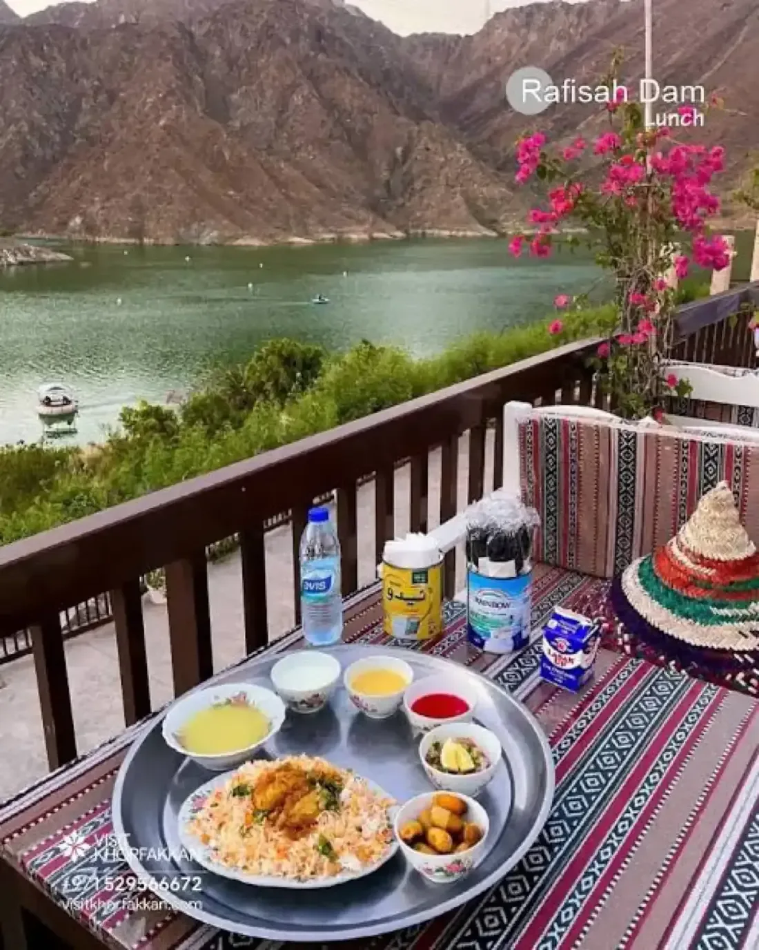 Lunch with mountain and dam view at Al Rafisah Dam