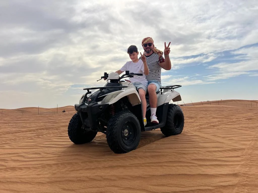 Family quad bike experience in the dunes